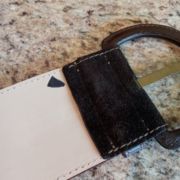 Banana Republic Wide Dark Chocolate Suede Leather Belt - Made in Italy - Picture 7 of 16